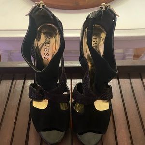 Guess, black, open HIGH heels! Super cute!